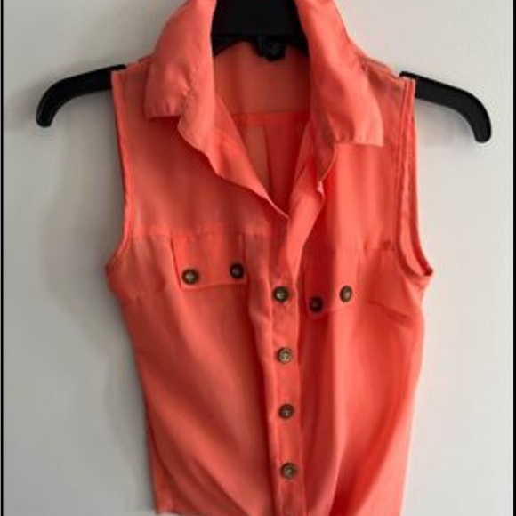 Orange tie button up shirt - Picture 1 of 1
